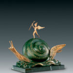 L'escargot et l'ange bronze dali sculpture