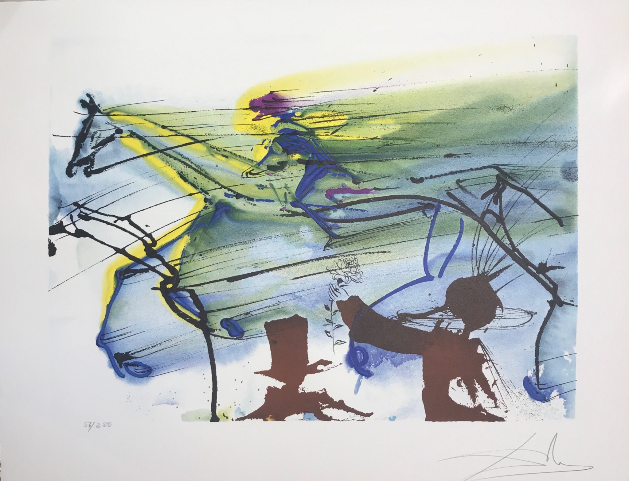 cheval de course horse race cheval chevaux lithographie dali