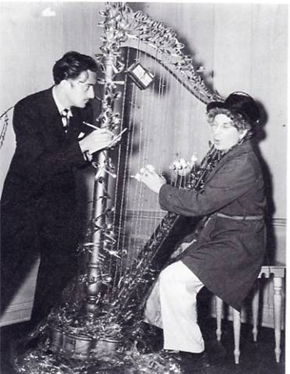 dali offrant une harpe à harp marx