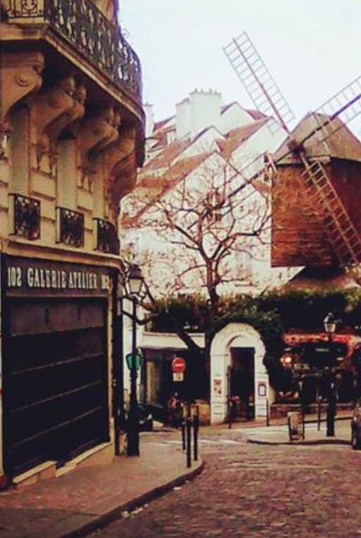 photo moulin de la galette rue lepic paris dali